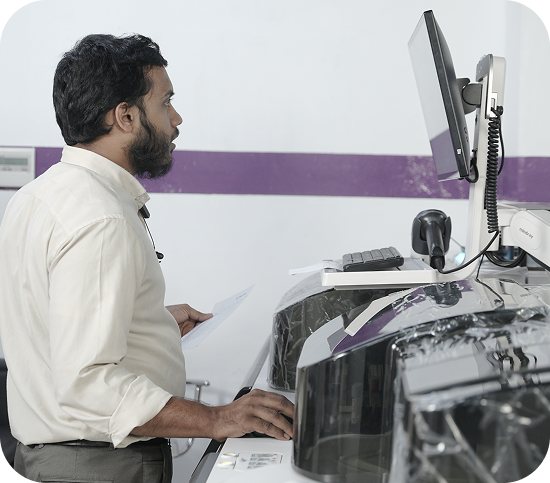 Doctor at computer
